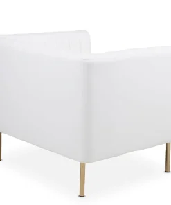 Fauteuil moderne à coutures verticales Sacramento Simili Blanc