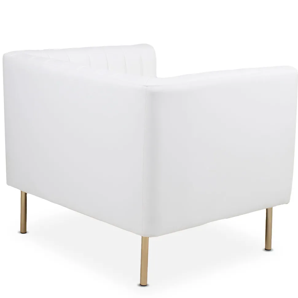 Fauteuil moderne à coutures verticales Sacramento Simili Blanc