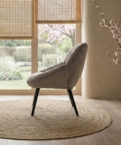 Fauteuil moderne et confortable Patrick Velours Gris