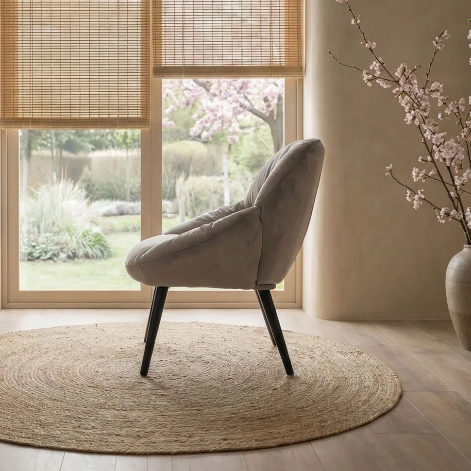 Fauteuil moderne et confortable Patrick Velours Gris