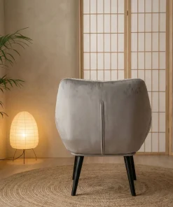 Fauteuil moderne et confortable Patrick Velours Gris