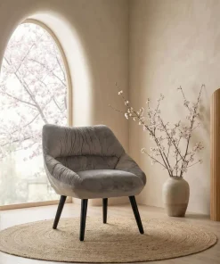 Fauteuil moderne et confortable Patrick Velours Gris