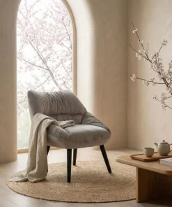 Fauteuil moderne et confortable Patrick Velours Gris