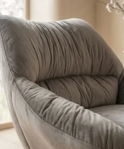 Fauteuil moderne et confortable Patrick Velours Gris
