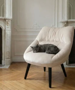 Fauteuil moderne et confortable Patrick Velours Beige
