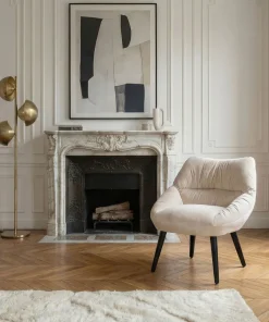 Fauteuil moderne et confortable Patrick Velours Beige