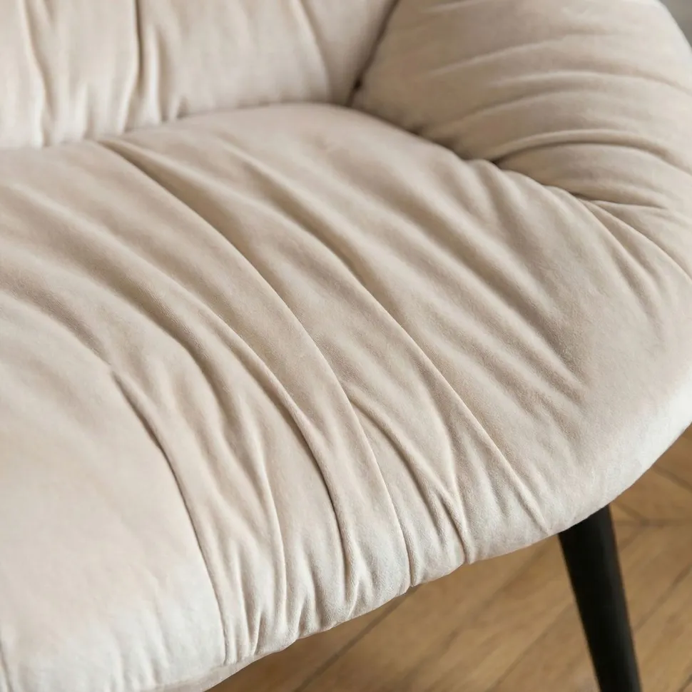 Fauteuil moderne et confortable Patrick Velours Beige