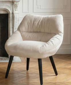 Fauteuil moderne et confortable Patrick Velours Beige
