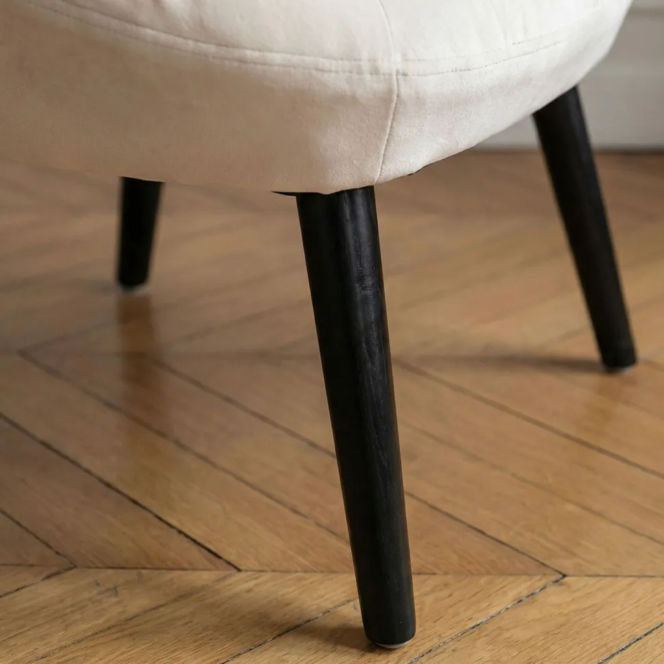 Fauteuil moderne et confortable Patrick Velours Beige