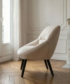Fauteuil moderne et confortable Patrick Velours Beige