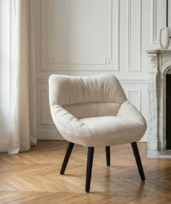 Fauteuil moderne et confortable Patrick Velours Beige