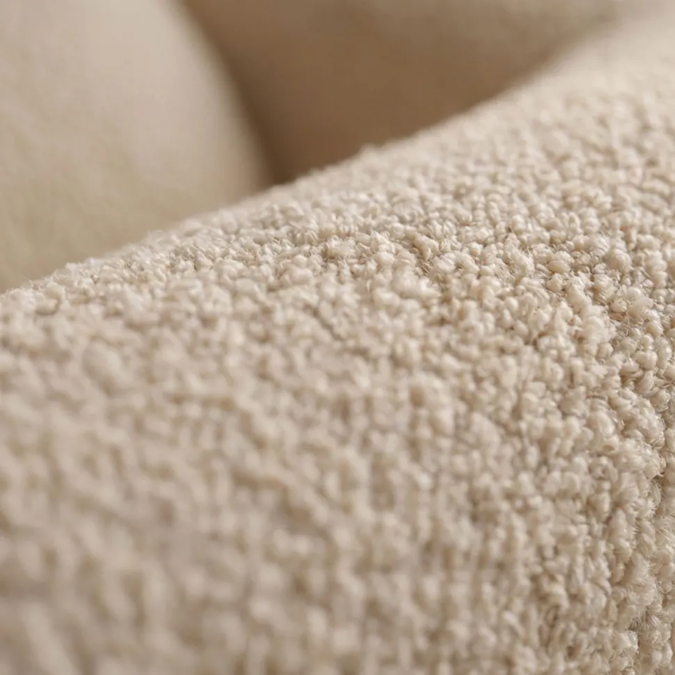 Fauteuil méridienne style bergère relax Shirley Tissu bouclette Beige