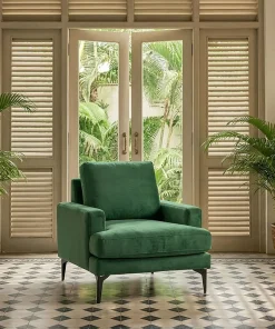 Fauteuil Narchis Velours Vert