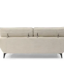 Fauteuil pivotant moderne avec dossier réglable Ghislain Velours côtelé Crème