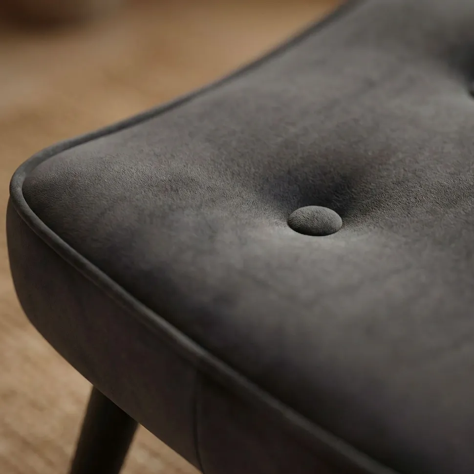 Fauteuil scandinave + pouf Lylou Velours Noir