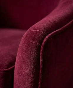Fauteuil scandinave Dakota Velours Bordeaux