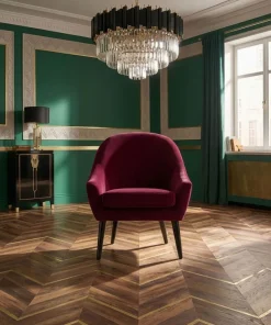 Fauteuil scandinave Dakota Velours Bordeaux