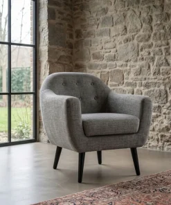 Fauteuil scandinave Fidelio Tissu Taupe