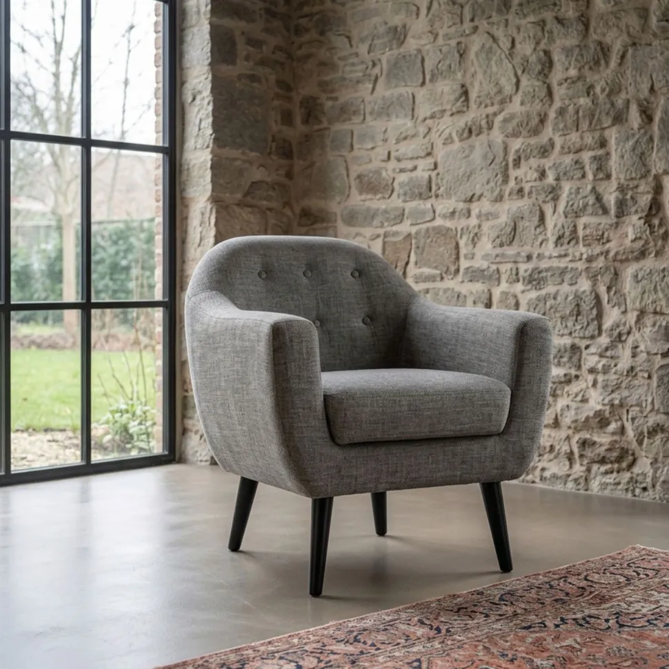 Fauteuil scandinave Fidelio Tissu Taupe