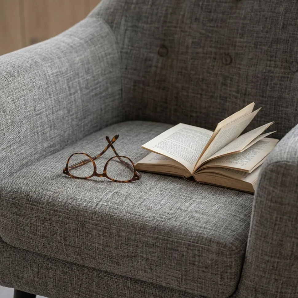 Fauteuil scandinave Fidelio Tissu Taupe