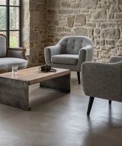 Fauteuil scandinave Fidelio Tissu Taupe