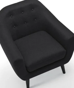 Fauteuil scandinave Fidelio Tissu Noir