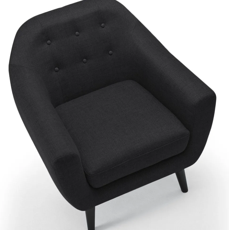Fauteuil scandinave Fidelio Tissu Noir