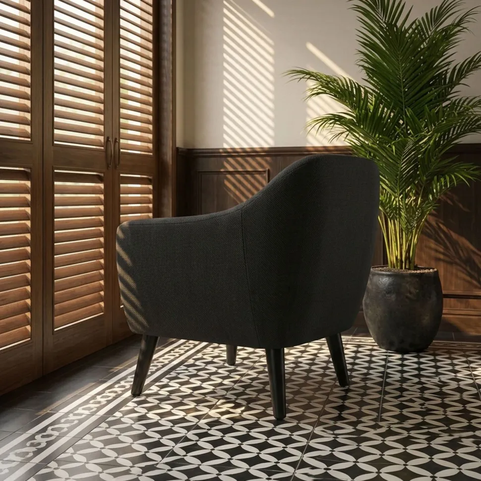 Fauteuil scandinave Fidelio Tissu Noir