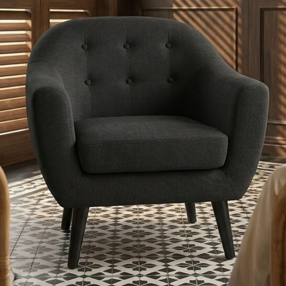 Fauteuil scandinave Fidelio Tissu Noir