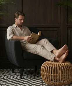 Fauteuil scandinave Fidelio Tissu Noir