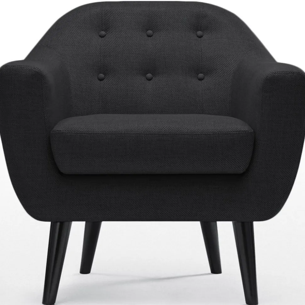Fauteuil scandinave Fidelio Tissu Noir