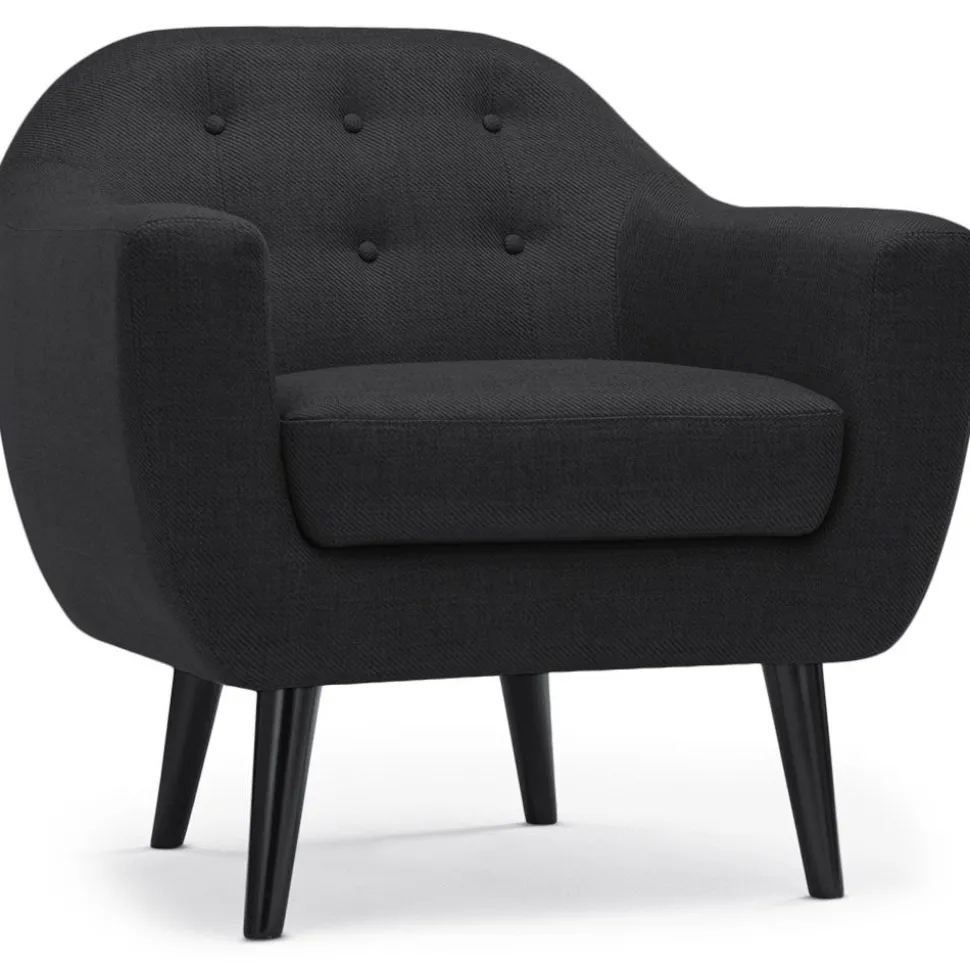 Fauteuil scandinave Fidelio Tissu Noir