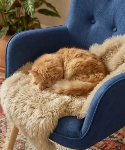 Fauteuil scandinave Klarys Tissu Bleu