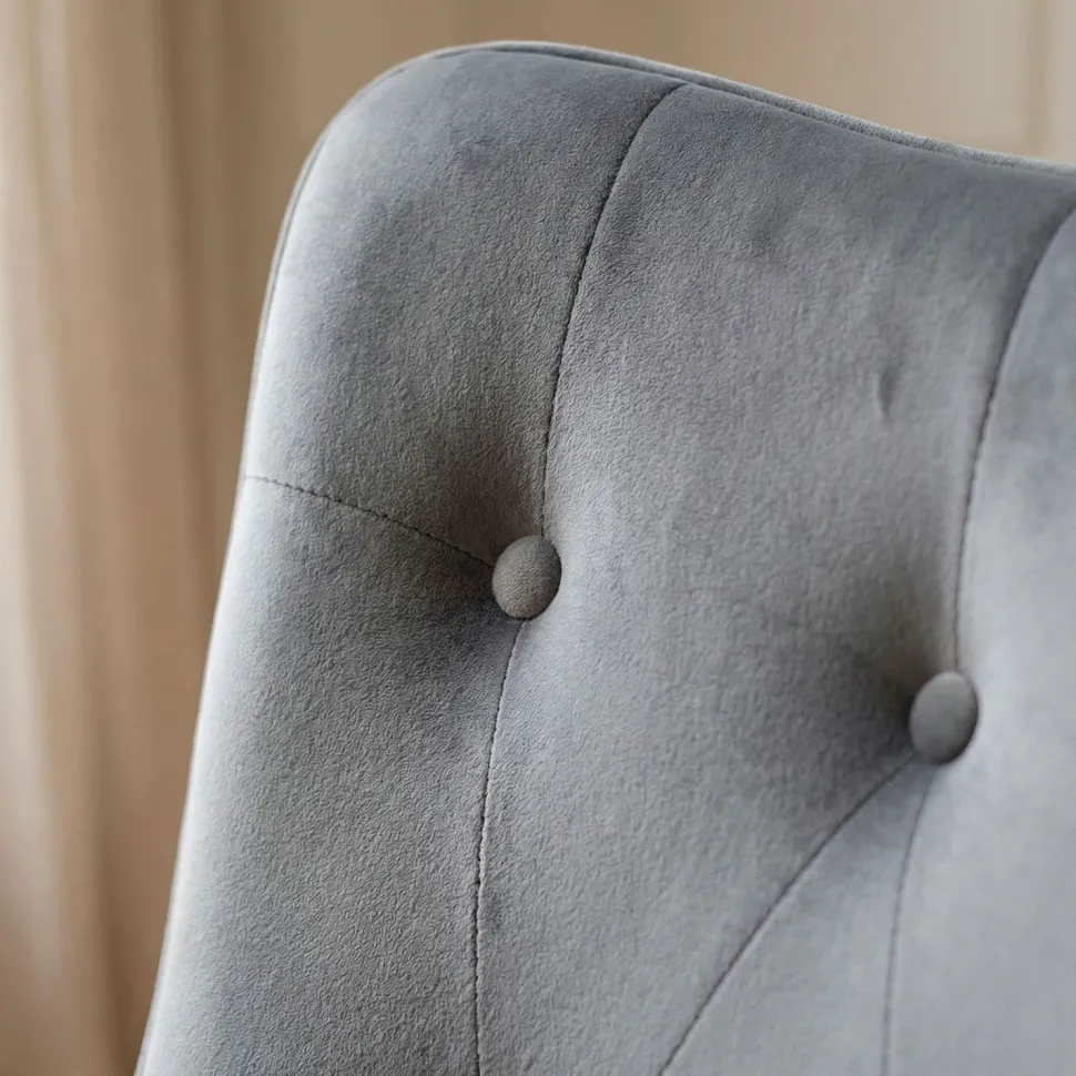 Fauteuil scandinave Klarys Velours Gris