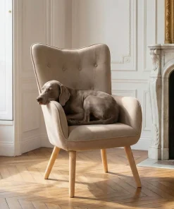 Fauteuil scandinave Klarys Tissu Beige