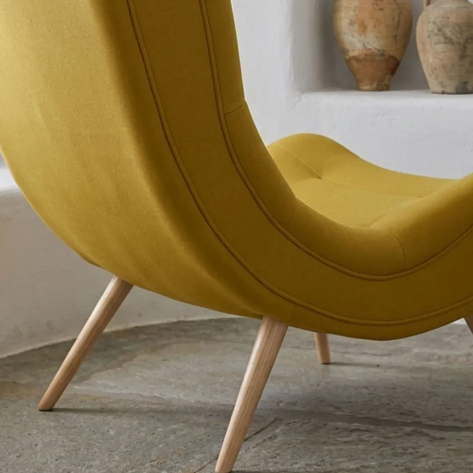 Fauteuil scandinave Romilly Tissu Jaune