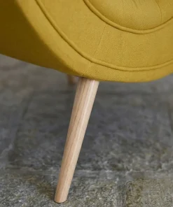 Fauteuil scandinave Romilly Tissu Jaune