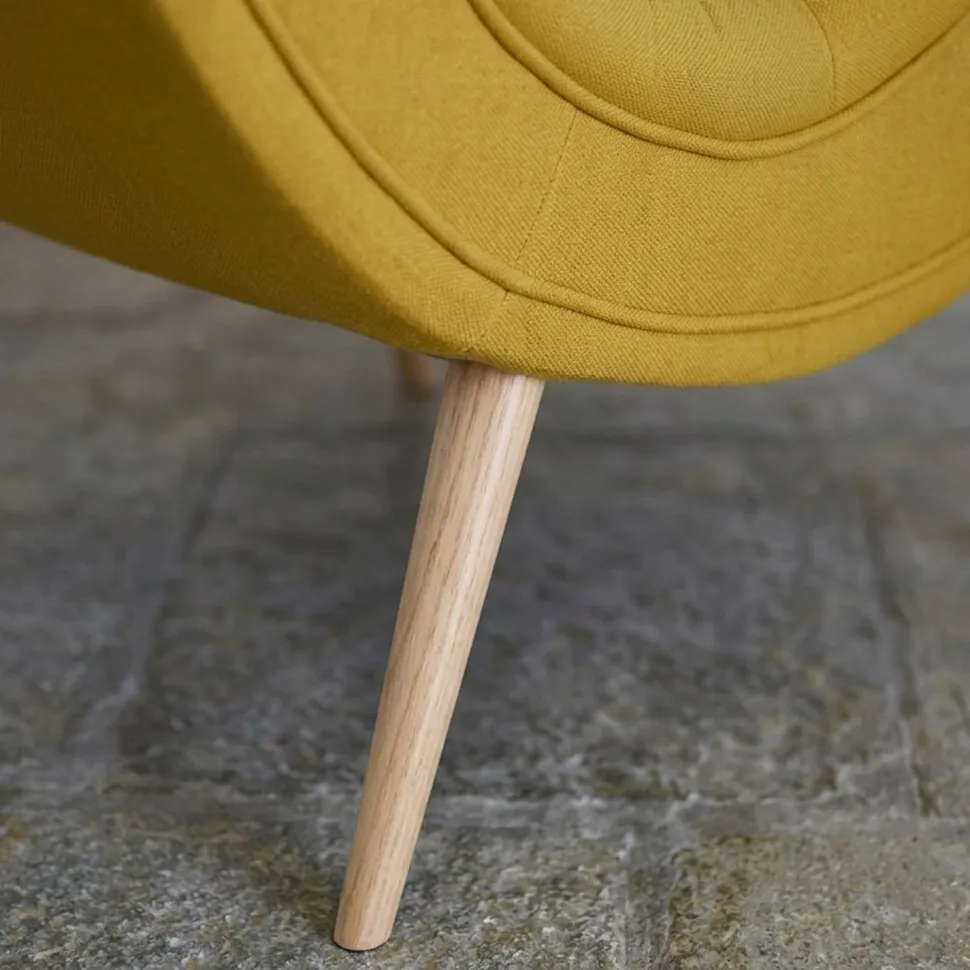 Fauteuil scandinave Romilly Tissu Jaune
