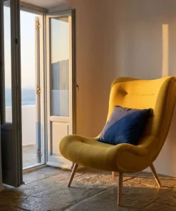 Fauteuil scandinave Romilly Tissu Jaune