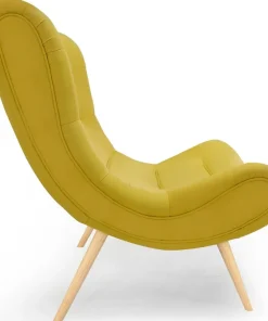Fauteuil scandinave Romilly Tissu Jaune