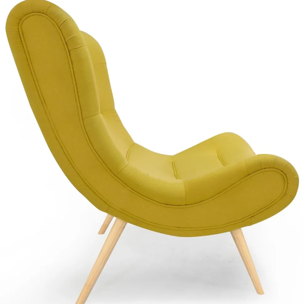 Fauteuil scandinave Romilly Tissu Jaune