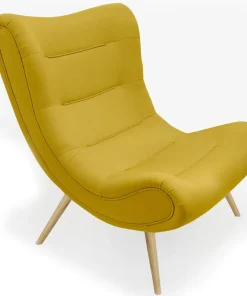 Fauteuil scandinave Romilly Tissu Jaune
