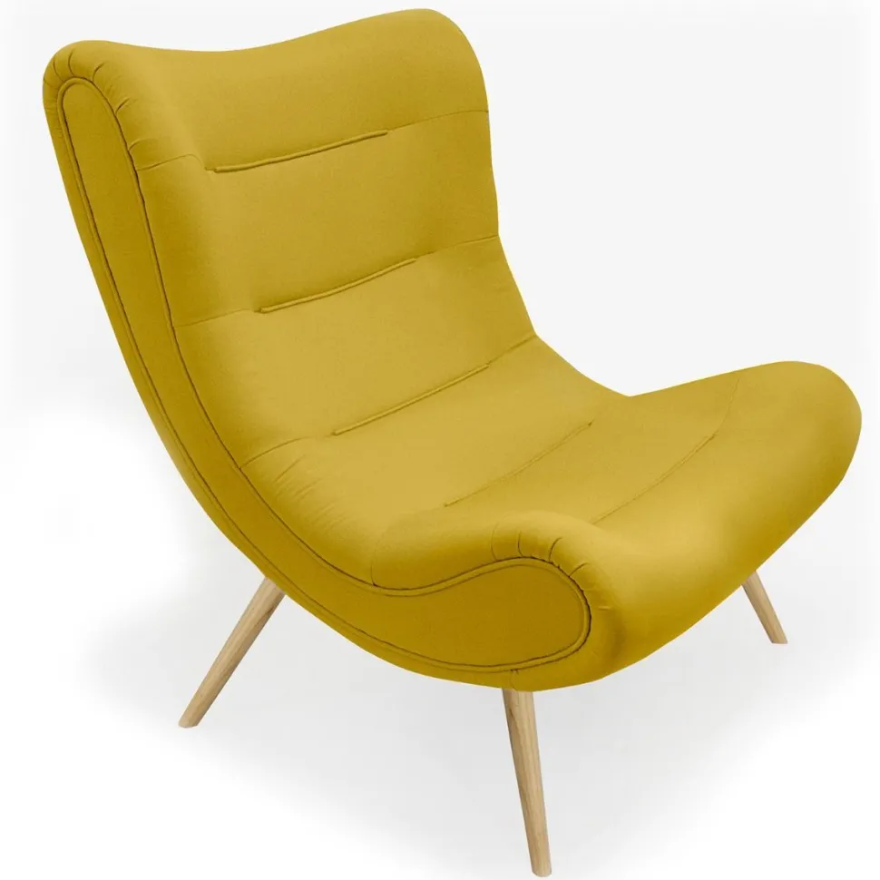 Fauteuil scandinave Romilly Tissu Jaune