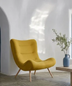 Fauteuil scandinave Romilly Tissu Jaune