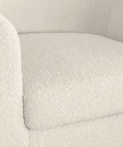 Fauteuil scandinave Savoy Tissu bouclette lainée Crème
