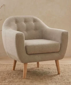 Fauteuil scandinave Savoy tissu Beige