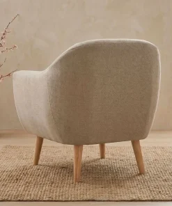 Fauteuil scandinave Savoy tissu Beige