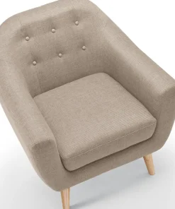 Fauteuil scandinave Savoy tissu Beige