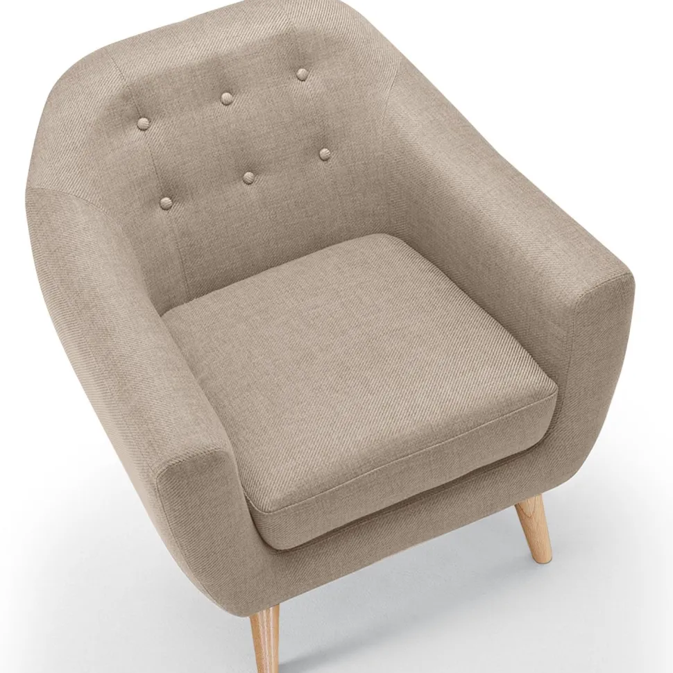 Fauteuil scandinave Savoy tissu Beige