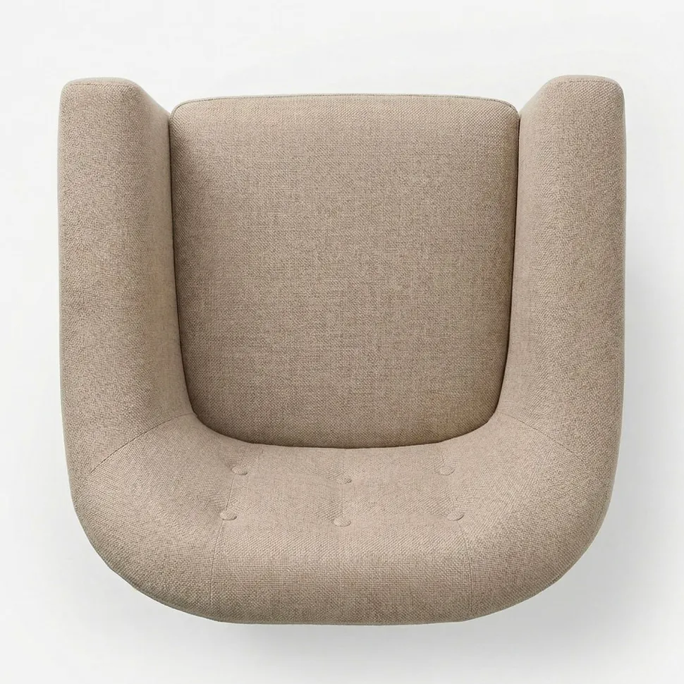 Fauteuil scandinave Savoy tissu Beige
